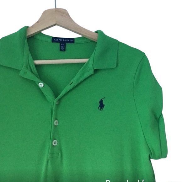 Ralph Lauren Green Polo Dress Size M Knee Length Preppy Classic Cotton - Picture 2 of 6